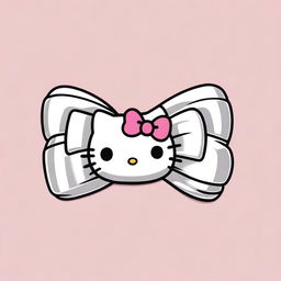 Create an image of Hello Kitty's iconic bow but in a silver Y2K style