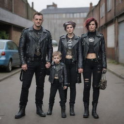 A family in gaspunk