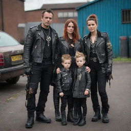 A family in gaspunk