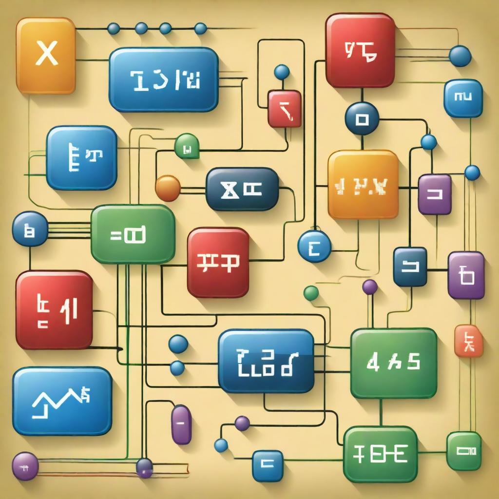 A detailed and colorful illustration of various logic gates such as AND, OR, NOT, NAND, and NOR, seamlessly integrated into a physics-themed background