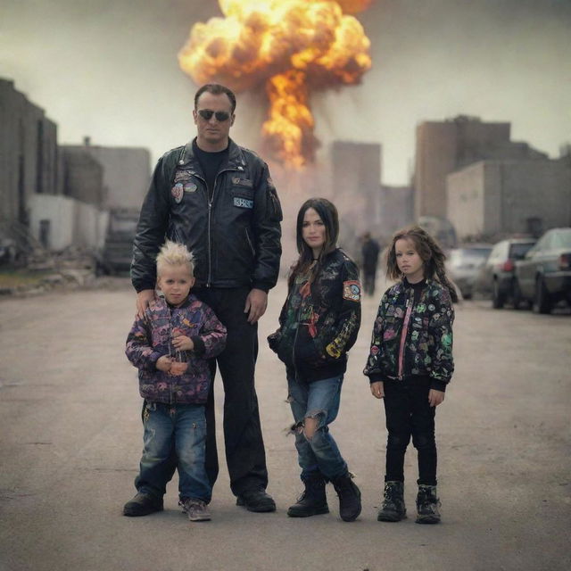 A family in nuclearpunk