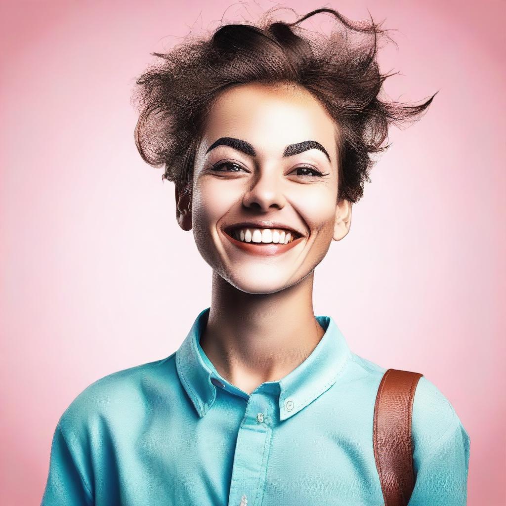 Create an image of a person with a playful and flirtatious expression