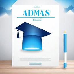 Create a thesis cover page with a white and blue light theme