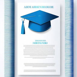 Create a thesis cover page with a white and blue light theme