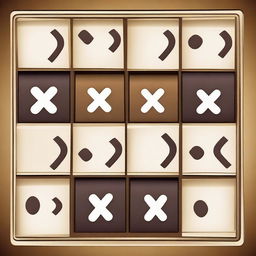 A simple and classic tic-tac-toe (3 en raya) game board with Xs and Os