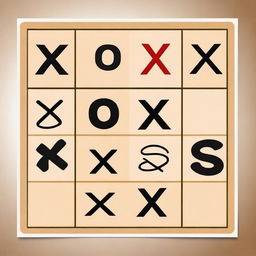 A simple and classic tic-tac-toe (3 en raya) game board with Xs and Os