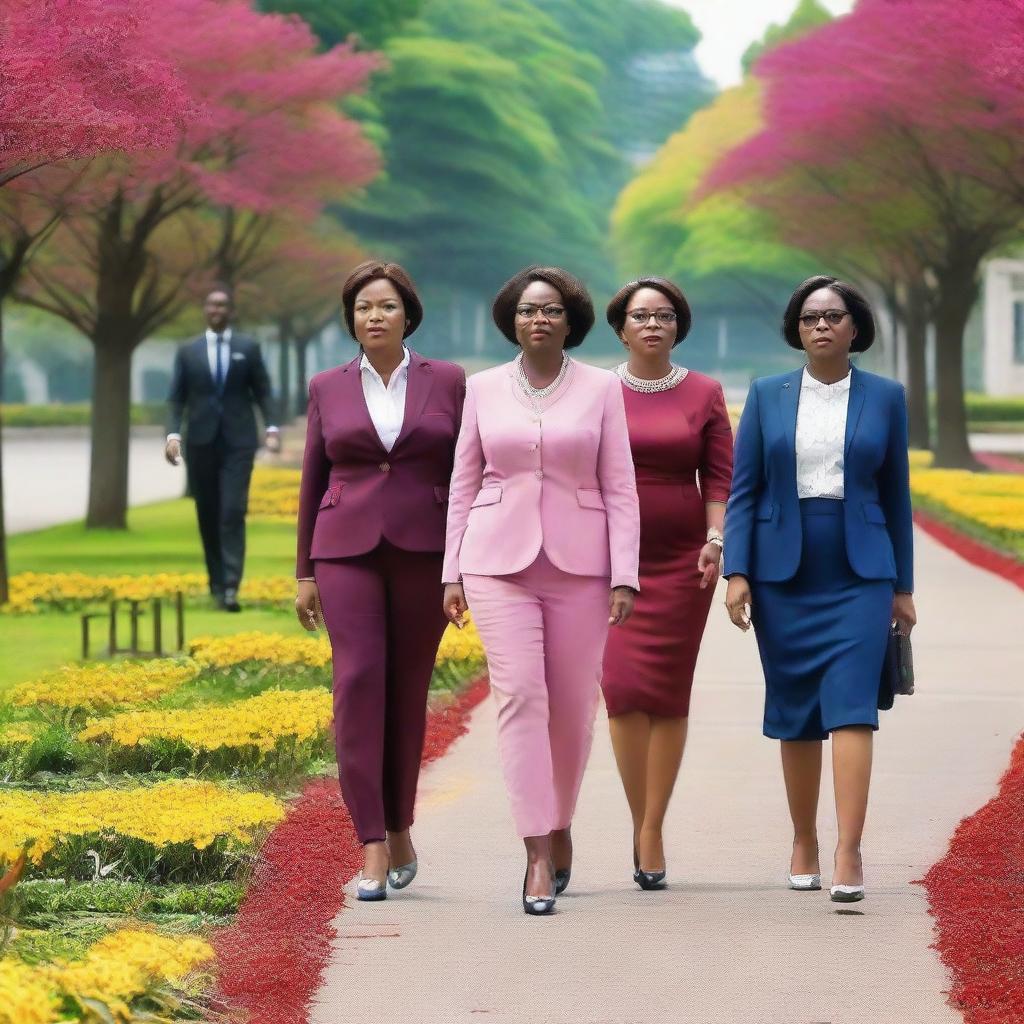 A group of women members of the DPRD walking together, symbolizing 5 years of service