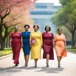 A group of women members of the DPRD walking together, symbolizing 5 years of service