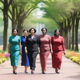 A group of women members of the DPRD walking together, symbolizing 5 years of service