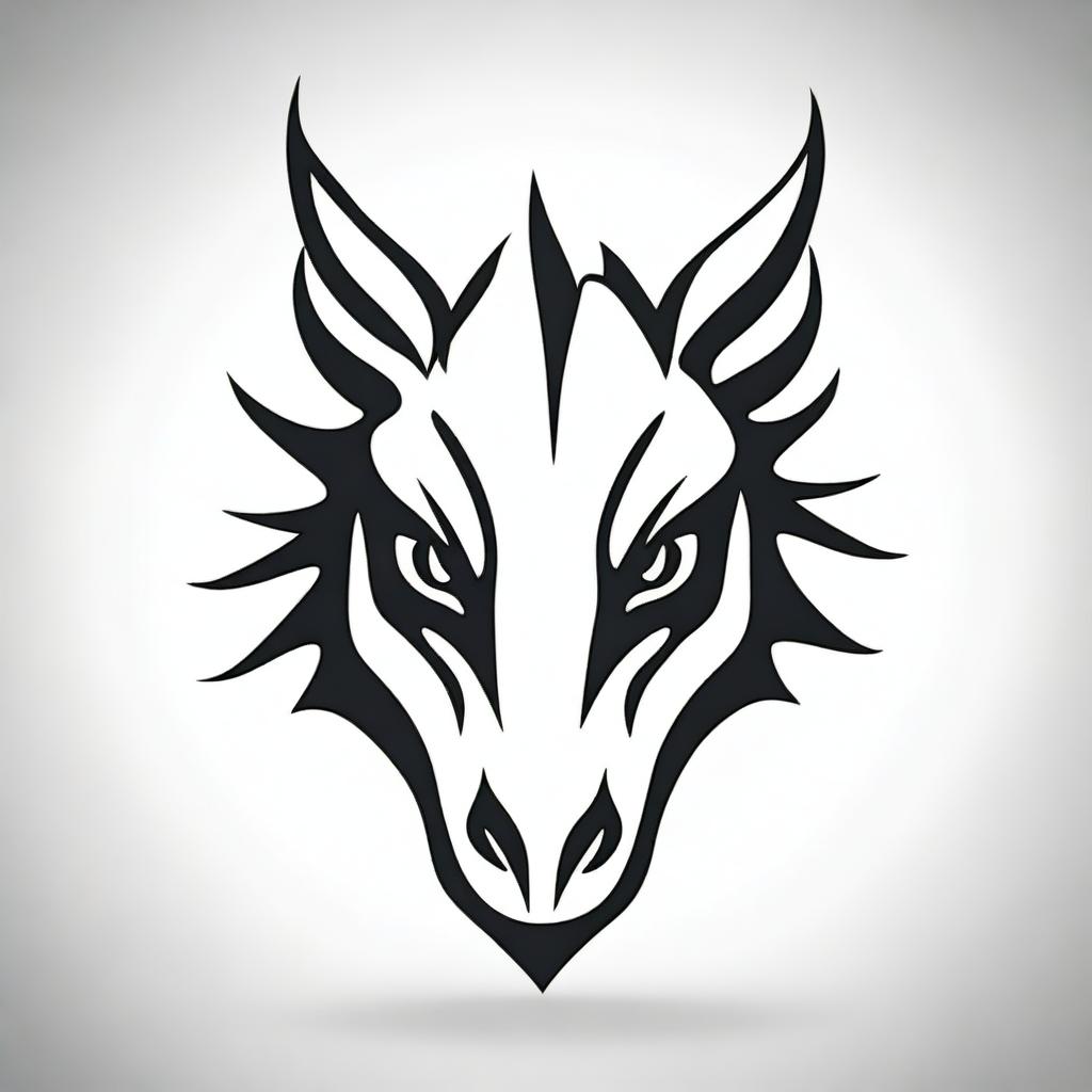 A minimalistic dragon head illustration with clean lines and a simple design