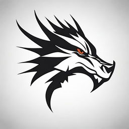 A minimalistic dragon head illustration with clean lines and a simple design