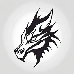 A minimalistic dragon head illustration with clean lines and a simple design