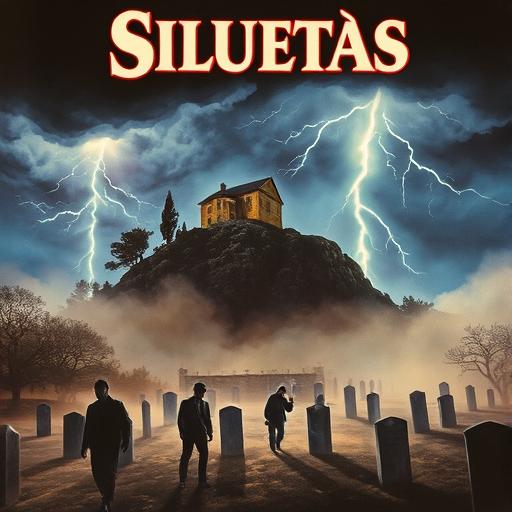 A poster for a 1970s Spanish horror movie titled 'Siluetas'