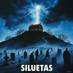 A poster for a 1970s Spanish horror movie titled 'Siluetas'