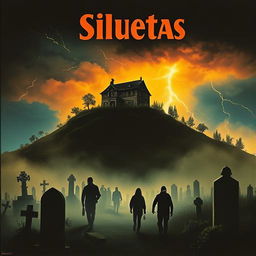 A poster for a 1970s Spanish horror movie titled 'Siluetas'