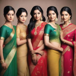 Captivating images of a group of Indian women in both traditional and modern attire