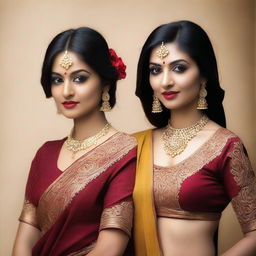 Captivating images of a group of Indian women in both traditional and modern attire