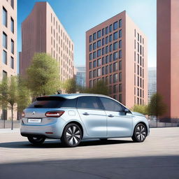 A detailed and realistic image of a Citroen C4, showcasing its sleek design and modern features