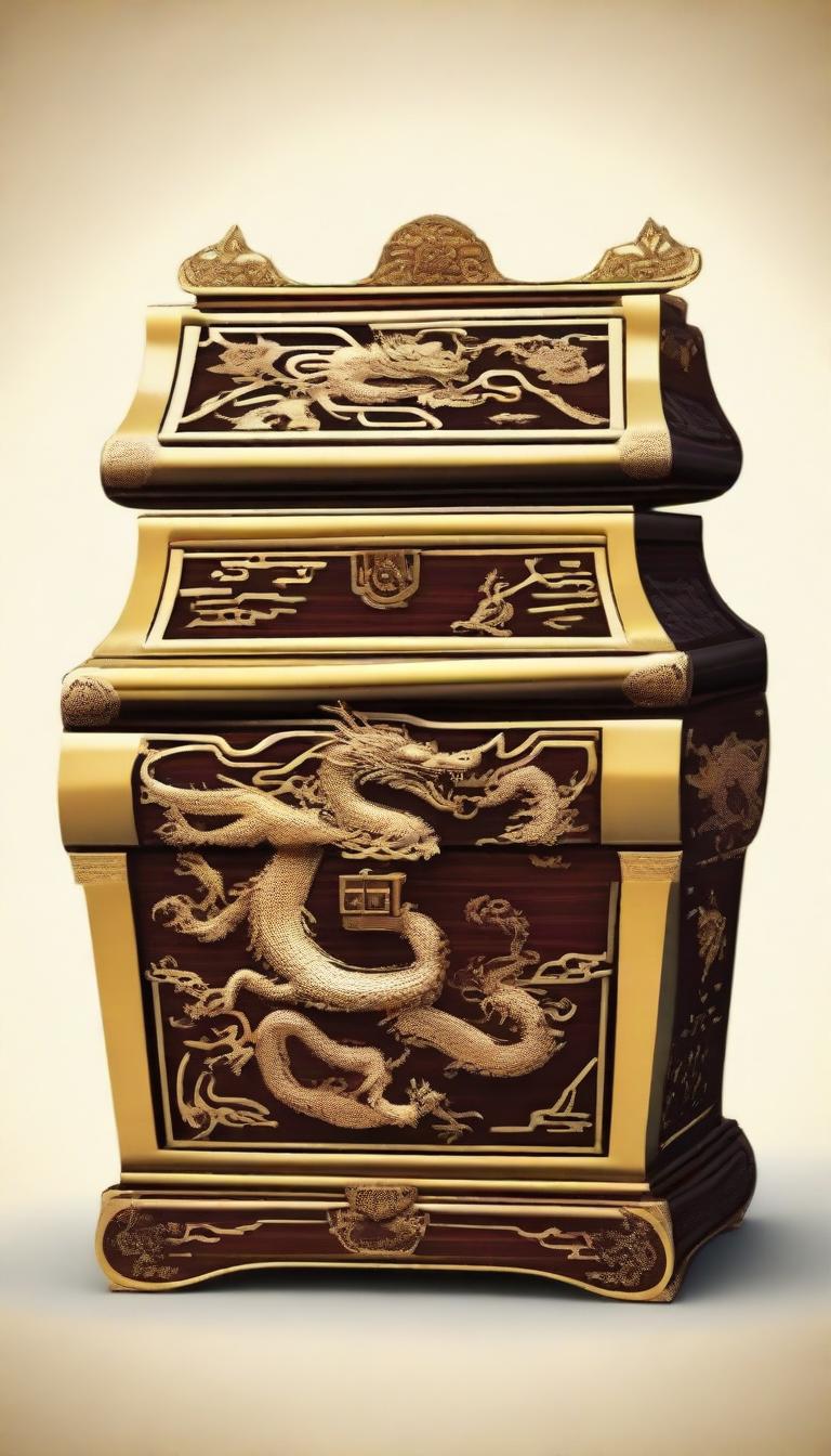 Create an image of a Chinese treasure chest