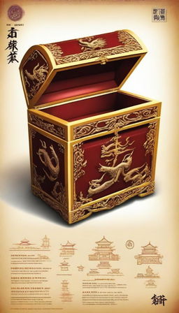 Create an image of a Chinese treasure chest