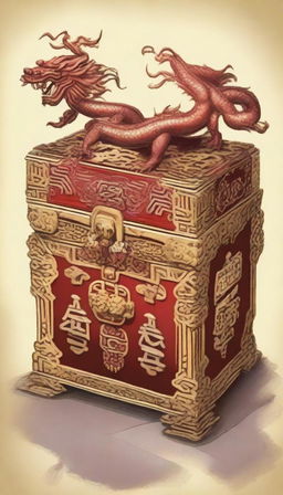 Create an image of a Chinese treasure chest