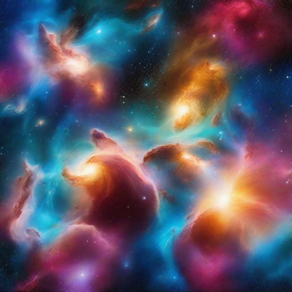 An infinite space scene featuring countless stars, galaxies, and nebulae