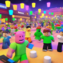 A vibrant and energetic scene of a Friday night party featuring characters from the game BadPiggies