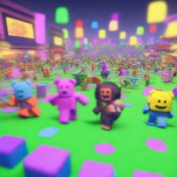 A vibrant and energetic scene of a Friday night party featuring characters from the game BadPiggies