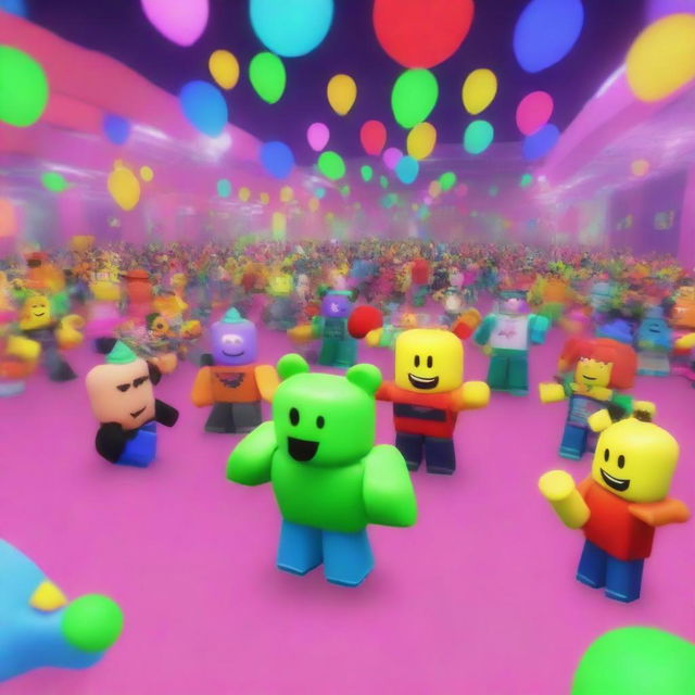 A vibrant and energetic scene of a Friday night party featuring characters from the game BadPiggies