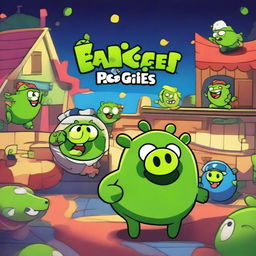 A lively Friday night party featuring characters from the game Bad Piggies