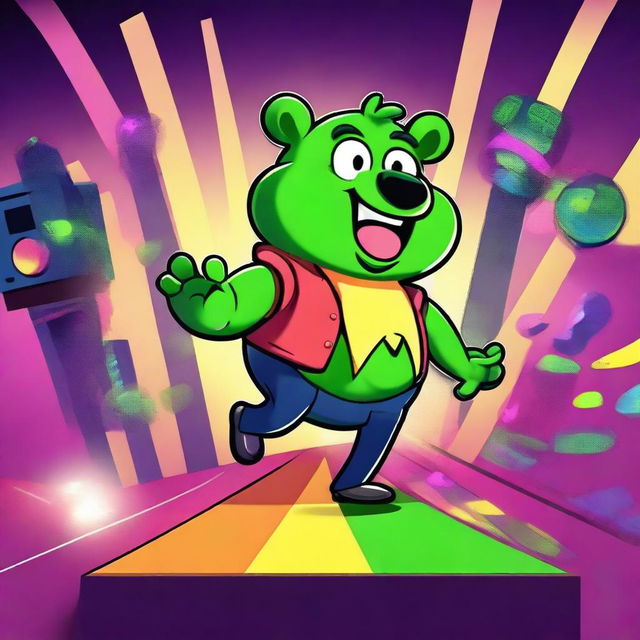 Create an image for the rhythm game 'Friday Night Party' featuring a high score of 98