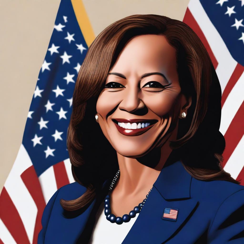 A detailed and realistic portrait of Kamala Harris, the Vice President of the United States