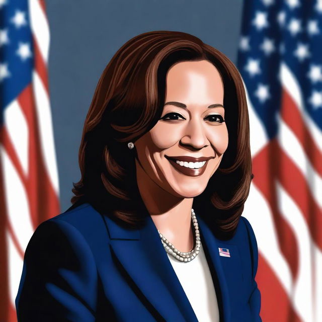 A detailed and realistic portrait of Kamala Harris, the Vice President of the United States