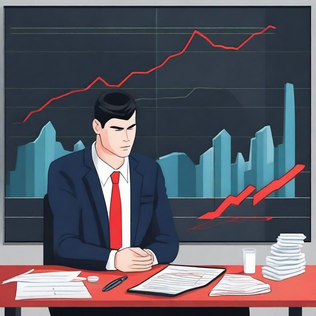 Create an image illustrating the importance of cutting losses in financial trading