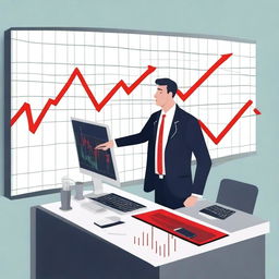 Create an image illustrating the importance of cutting losses in financial trading