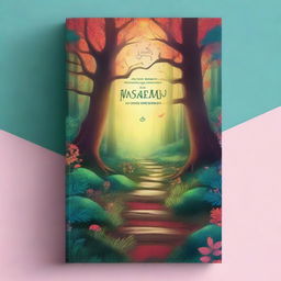 Create a captivating book cover featuring an enchanting forest with a mysterious pathway leading into the unknown