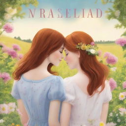 Romance book cover featuring two girls, one with brown hair and the other with ginger hair, seen from the back