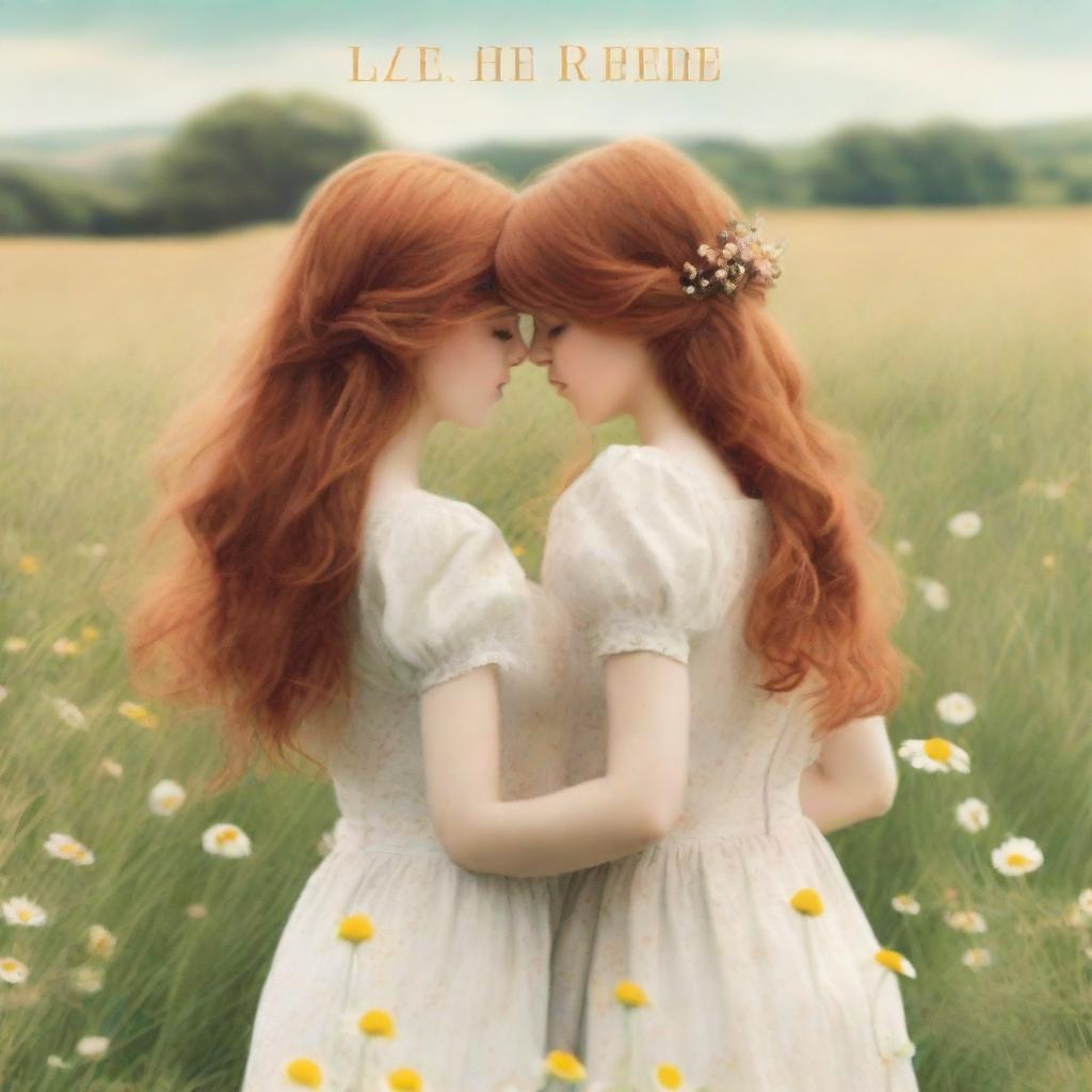 Romance book cover featuring two girls, one with brown hair and the other with ginger hair, seen from the back