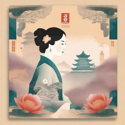 Design a captivating book cover for an inspiring historical novel set in ancient China featuring a strong female character