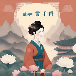 Design a captivating book cover for an inspiring historical novel set in ancient China featuring a strong female character