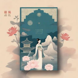 Design a captivating book cover for an inspiring historical novel set in ancient China featuring a strong female character