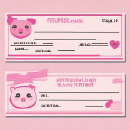 A set of pretty pink girly fake bill statements addressed to Piggy