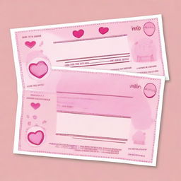 A set of pretty pink girly fake bill statements addressed to Piggy