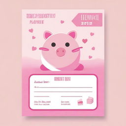 A set of pretty pink girly fake tax notices for Piggy