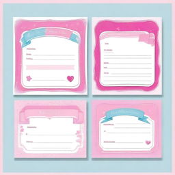 A set of pretty pink girly certificates with a playful and fun design