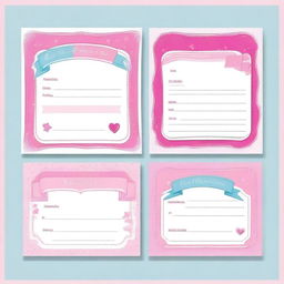 A set of pretty pink girly certificates with a playful and fun design