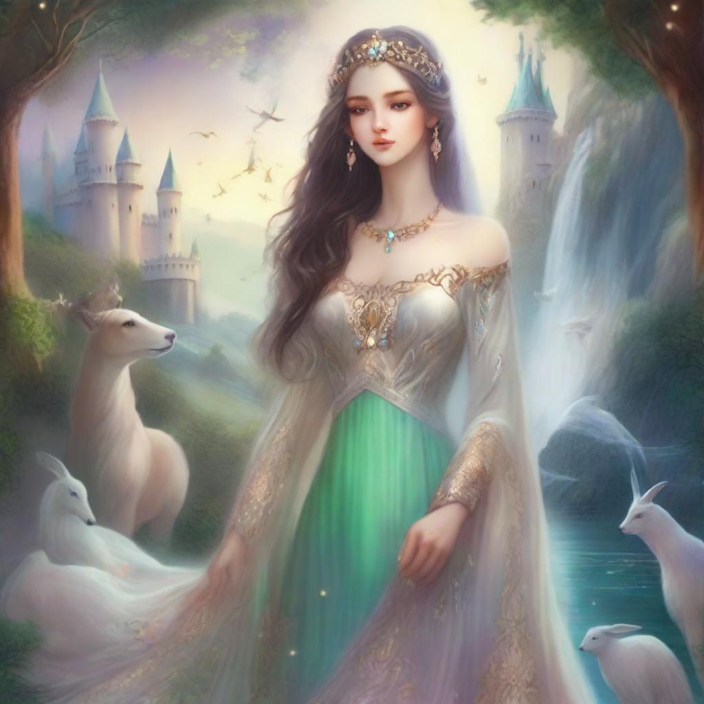 A beautiful goddess princess searching for love in an enchanting fantasy world