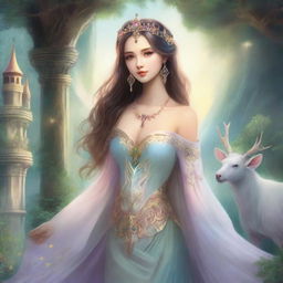 A beautiful goddess princess searching for love in an enchanting fantasy world