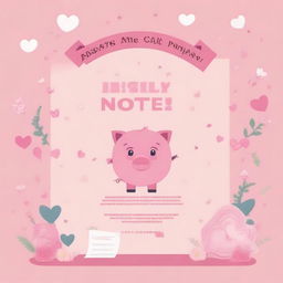 A pink, girly final notice on past due taxes for a character named Piggy