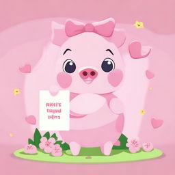 A pink, girly final notice on past due taxes for a character named Piggy